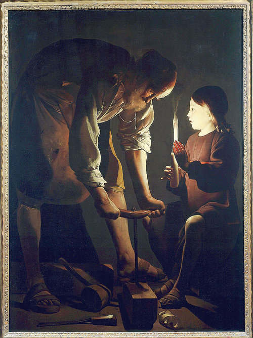 saint joseph charpentier 1642 georges tour ce tableau jesus enfant tient bougieeclairer joseph travail conserve musee louvre 0 772 1030 4355e